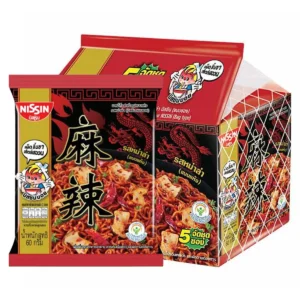 instant-meals-0100 นิสชิน บะหมี่กึ่งสําเร็จรูปแบบแห้ง รสหม่าล่า 60 ก. 5 ห่อ