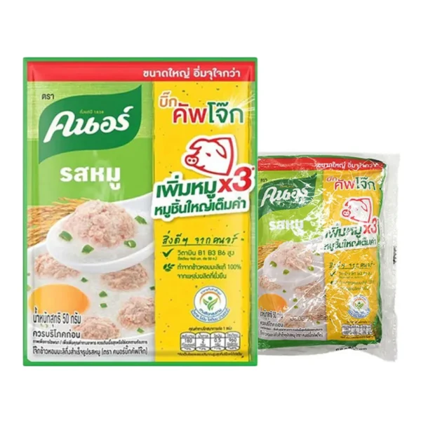 instant-meals-0108 คนอร์ โจ๊กกึ่งสําเร็จรูป จัมโบ้ รสหมู 50 ก. x 4
