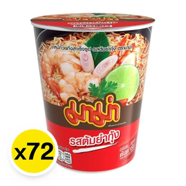 instant-meals-0125 มาม่า บะหมี่คัพ ต้มยํากุ้ง 60 ก. x 72