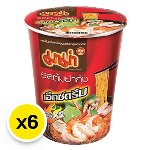 instant-meals-0133 มาม่า คัพ บะหมี่กึ่งสําเร็จรูป รสต้มยํากุ้งเอ็กซ์ตรีม 60 ก. x 6