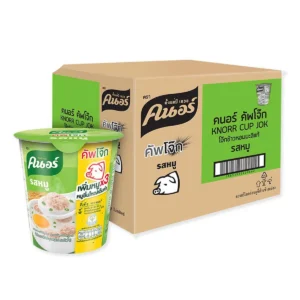instant-meals-0146 คนอร์ คัพโจ๊ก โจ๊กข้าวหอมมะลิกึ่งสําเร็จรูป รสหมู 32 ก. 6 ถ้วย x 6