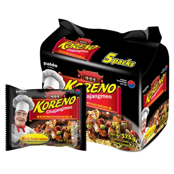 instant-meals-0148 โคเรโน บะหมี่กึ่งสําเร็จรูป รสจาจังมยอน 115 ก. x 5