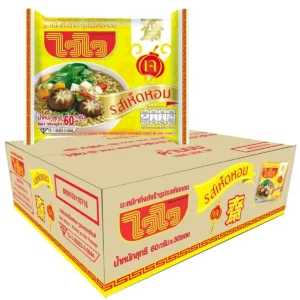 ไวไว บะหมี่กึ่งสําเร็จรูป รสเห็ดหอมเจ 60 ก. 30 ซอง