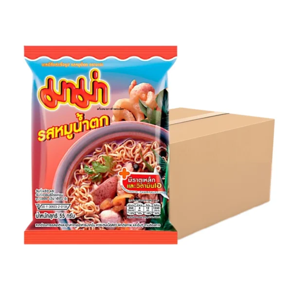 instant-meals-0174 มาม่าบะหมี่รสหมูน้ําตก กล่อง 30 ซอง