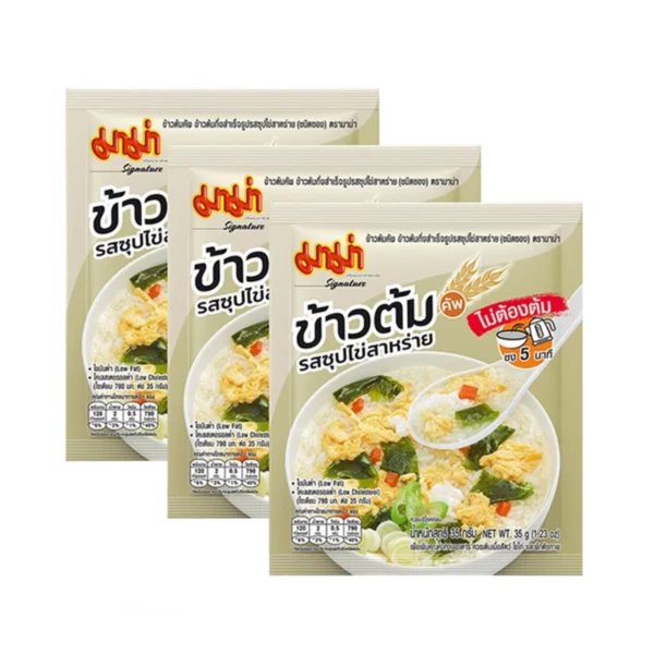 instant-meals-0199 มาม่าข้าวต้มคัพซองรสซุปไข่สาหร่าย แพค 3 ซอง