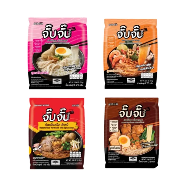 instant-meals-0279 (มีฮาลาล) Set ทดลองชิม! จั๊บจั๊บ ก๋วยจั๊บอุบล คละรส 4 ซอง เส้นไม่ทอด Gluten Free Hala