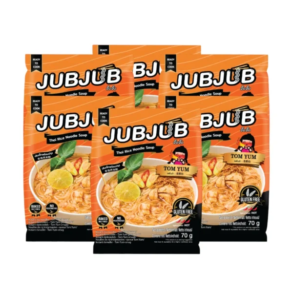 (มีฮาลาล) จั๊บจั๊บ ก๋วยเตี๋ยวเส้นเล็ก รสต้มยํา เผ็ด (6 ซอง) แซ่บจี๊ดถึงใจ ซุปเข้มข้น ผลิตใหม่ทุกวัน
