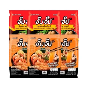 (มีฮาลาล)จั๊บจั๊บ ก๋วยจั๊บอุบล คละรส 6 ซอง (ก๋วยเตี๋ยวเรือ+ต้มยํากุ้ง)  เส้นไม่ทอด Gluten Free Hala