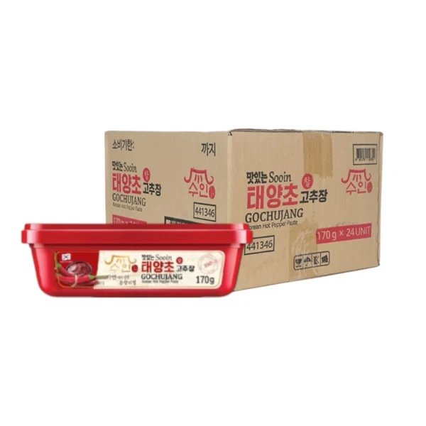 [ขายยกลัง] ซอสเกาหลี Sooin Gochujang sauce โกชูจัง 170 กรัม ตราซูอิน1 ลังมี 24 ชิ้น