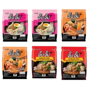 [คละรส มีฮาลาล] จั๊บจั๊บ ก๋วยจั๊บต้นตํารับ ต้มยํากุ้ง ก๋วยเตี๋ยวเรือ 6 ซอง รสละ 2 ซอง