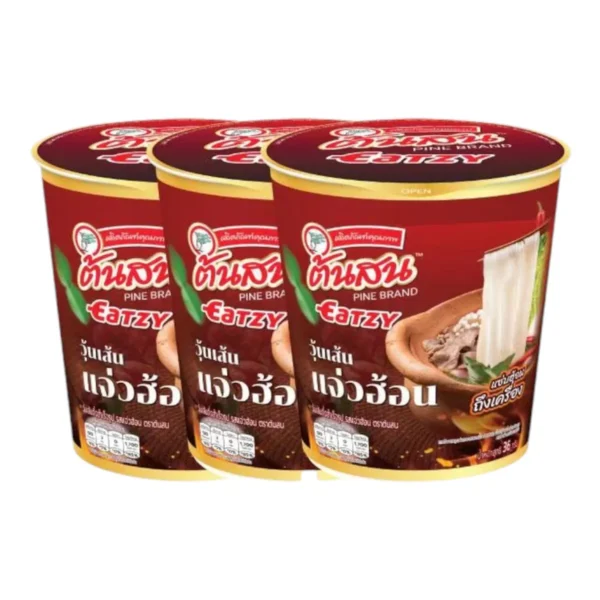 [สินค้าใหม่] ต้นสน อีทซี่ รสแจ่วฮ้อน วุ้นเส้นกึ่งสําเร็จรูป 36 กรัม แพ็ค 3 ถ้วย