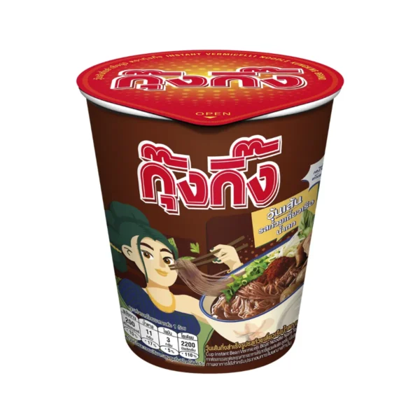 กุ๊งกิ๊ง วุ้นเส้นกึ่งสําเร็จรูป รสก๋วยเตี๋ยวเรือน้ําตก แบบถ้วย 65 ก. x 12