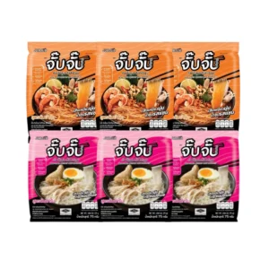 instant-meals-0371 จั๊บจั๊บ ก๋วยจั๊บอุบล คละรส 6 ซอง (ต้นตํารับ+ต้มยํากุ้ง) ปราศจากกลูเตน Halal