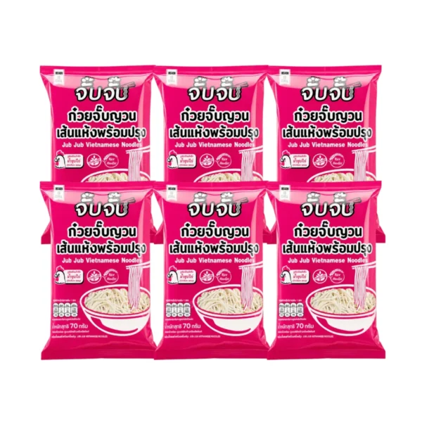 จั๊บจั๊บ ก๋วยจั๊บอุบล เส้นแห้งพร้อมปรุง รสซุปไก่ 70g I 6 ซอง I น้ําซุปไก่กลมกล่อม เด็กชอบ มีฮาลาล