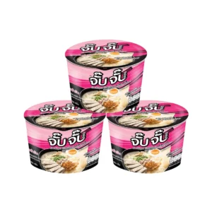 จั๊บจั๊บ ก๋วยจั๊บอุบล แบบคัพ 55 กรัม รสต้นตํารับ 3 ถ้วย ครบเครื่อง  เส้นไม่ทอด Gluten Free Hala