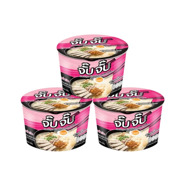 instant-meals-0375 จั๊บจั๊บ ก๋วยจั๊บอุบล แบบคัพ 55 กรัม รสต้นตํารับ 3 ถ้วย ครบเครื่อง เส้นไม่ทอด Gluten Free Hala