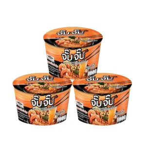 จั๊บจั๊บ ก๋วยจั๊บอุบลแบบคัพ 55 กรัม รสต้มยํากุ้ง 3 ถ้วย  ครบเครื่อง  เส้นไม่ทอด Gluten Free Hala