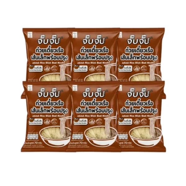 instant-meals-0381 จั๊บจั๊บ ก๋วยเตี๋ยวเรือ เส้นเล็กพร้อมปรุง 70g | 6 ซอง | น้ําซุป หอมกลมกล่อม | เส้นไม่ทอด Gluten Free Halal