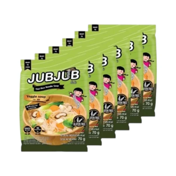 จั๊บจั๊บ ซุปผัก เส้นเล็ก (6 ซอง) น้ําซุปผักหอมหวานจากผักหลากชนิด อร่อย สบายท้อง