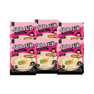 จั๊บจั๊บ ซุปไก่ เส้นเล็ก (6 ซอง) “น้ําซุปไก่หอมกลมกล่อม กับเส้นเล็กเหนียวนุ่มอร่อยง่าย