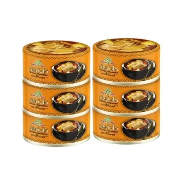 instant-meals-0427 บุญทรี อาหารพร้อมทาน 6 แพ็ค (แกงมัสมั่นไก่,แกงเขียวหวานไก่,แกงเผ็ดไก่) 185 กรัม - Boon Tree Brand แกงมัสมั่นไก่