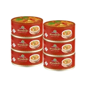 instant-meals-0429 บุญทรี อาหารพร้อมทาน 6 แพ็ค (แกงมัสมั่นไก่,แกงเขียวหวานไก่,แกงเผ็ดไก่) 185 กรัม - Boon Tree Brand แกงเผ็ดไก่