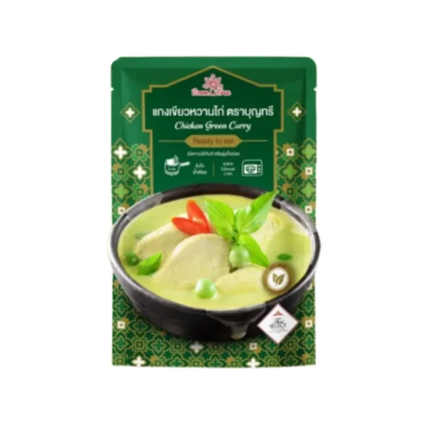 instant-meals-0431 บุญทรี อาหารพร้อมทานแบบซอง เมนูแกงมัสมั่นไก่ แกงเขียวหวานไก่ แกงเผ็ดไก่ ขนาด 105 กรัม x 1 ซอง แกงเขียวหวานไก่