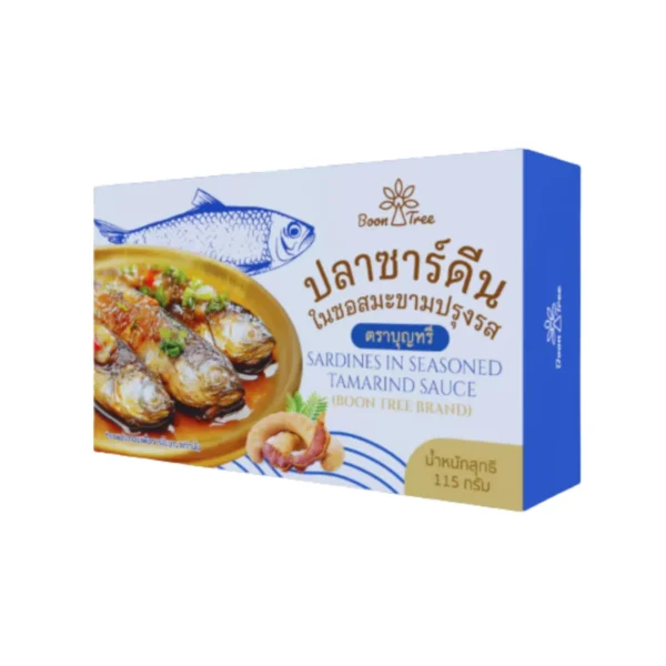 instant-meals-0436 ปลาซาร์ดีนในซอสปรุงรส ตราบุญทรี 115 g x 1 กระป๋อง ปลาซาร์ดีนซอสมะขาม