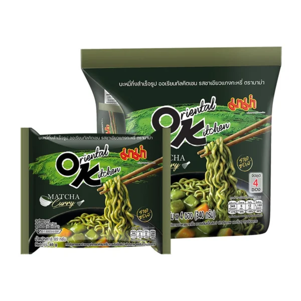 instant-meals-0442 มาม่า ออเรียนทัลคิตเชน บะหมี่กึ่งสําเร็จรูป รสชาเขียวแกงกะหรี่ 85 ก. x 4
