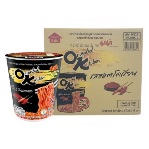 instant-meals-0445 มาม่า ออเรียนทัลคิตเชน บะหมี่กึ่ึ่งถ้วยกึ่งสําเร็จรูป รสฮอตโคเรียน 80 ก. x 36