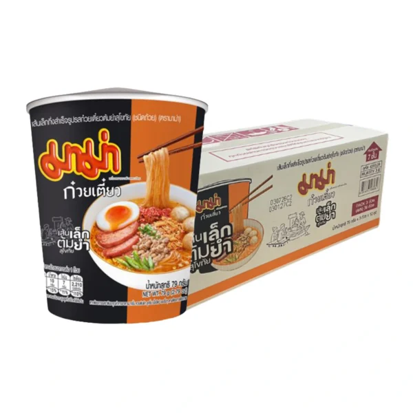 instant-meals-0454 มาม่า เส้นเล็กกึ่งสําเร็จรูป รสก๋วยเตี๋ยวต้มยําสุโขทัย 79 ก. x 36