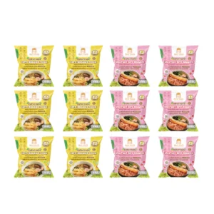 instant-meals-0482 แพ็ค 12ห่อ More Please มาม่าเด็ก บะหมี่ผักพร้อมเครื่องปรุง ไม่มีผงชูรส โซเดียมต่ํา เด็ก 1 ขวบขึ้นไปทานได้ สูตร Healthy คละรสอย่างละ6ห่อ