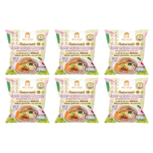 แพ็ค 6 More Please บะหมี่มันม่วง รสต้มยําสูตรไม่เผ็ด พร้อมเครื่องปรุง ไม่มีผงชูรส โซเดียมต่ํา เด็ก 1 ขวบขึ้นไปทานได้ มันม่วงต้มยํา x 6