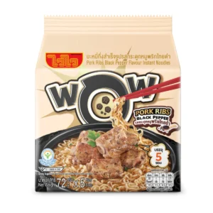 ไวไว บะหมี่ว้าว รสกระดูกหมูพริกไทยดํา(ครีม) แพ็ค 5 ซอง 72g.
