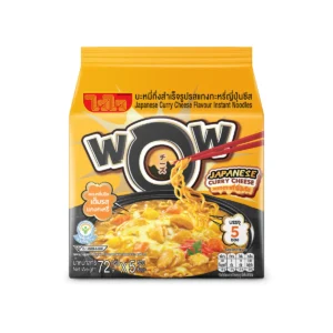 ไวไว บะหมี่ว้าว รสแกงกะหรี่ญี่ปุ่นชีส(เหลือง) 1แพ็ค 5ซอง 72g.