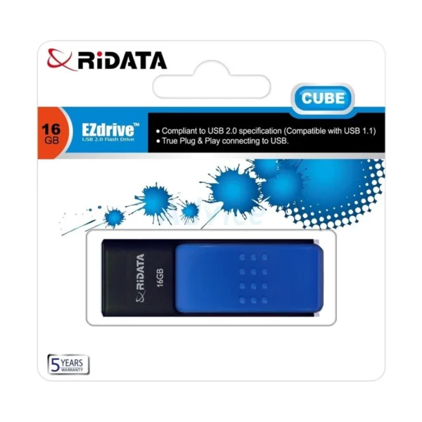 RIDATA 16GB Flash Drive (CUBE) Black/Blue - A0159907
