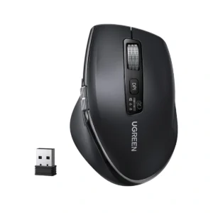 ยูกรีน เมาส์ไร้สาย รุ่น 45792 Ergonomic Contoured-Shape Multi-mode สีดํา