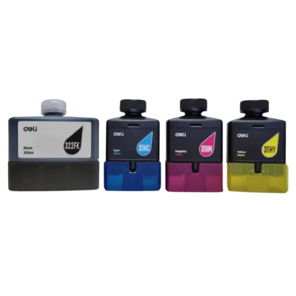 หมึกเติม DELI INKJET D311NW ขนาด 100ML./200ML หมึกเติม 4 สี