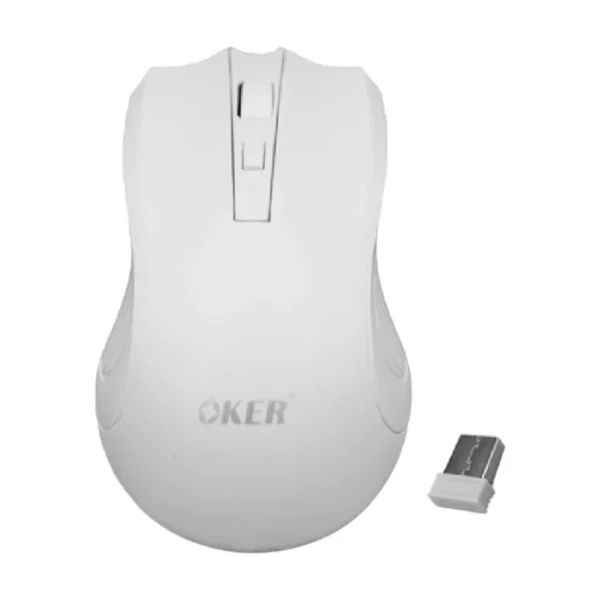 เมาส์ไร้สายไร้เสียง Mouse wireless OKER M857 เสียงเงียบ คลิกนุ่ม เสถียร์ แม่นยํา จับถนัดมือ ระยะ 20 เมตร m857สีขาว