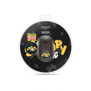 it-gadget-15000-1062 Anitech X Snoopy4 ชุดคอมโบเซ็ตเม้าส์ไร้สาย+แผ่นรองเม้าส์ SNP-WMP01-BK