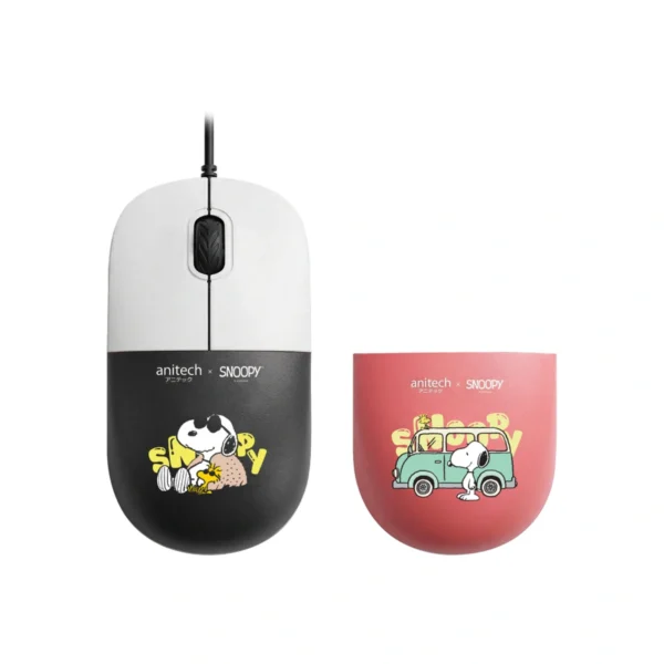 Anitech X Snoopy4 เม้าส์มีสาย คลิกเงียบ SNP-A552-WH