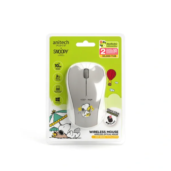 Anitech เม้าส์ไร้สาย SNP-W245-GY DPI: 1000 เชื่อมต่อ USB