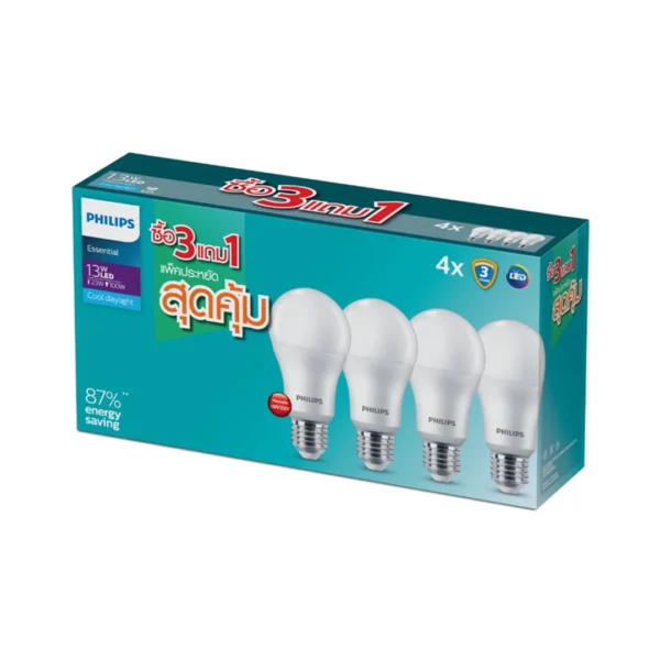 lighting-power-003 ฟิลิปส์ หลอดไฟ แอลอีดี 13 วัตต์ ขาว x 4