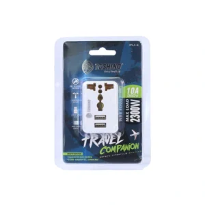 lighting-power-044 โตชิโน ปลั๊กแปลงขาแบน 2USB (2.4A)