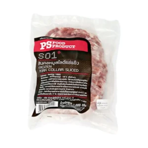 meat-poultry-0058 พีเอสฟู้ดส์ สันคอหมูสไลซ์แช่แข็ง 1 กก.