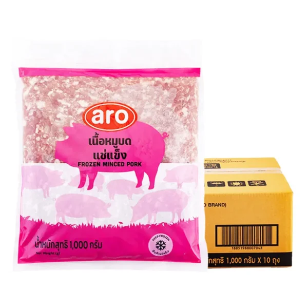 เอโร่ หมูบดผสมมัน 20% แช่แข็ง ยกลัง (1 กก. x 10)