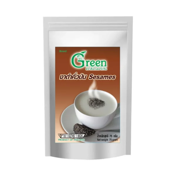 nuts-whole-grains-0030 Dr.Green งาดําคั่วป่น ปลอดสาร คั่วแบบโบราณ 75 กรัม (Ground Roasted Black Sesame 75 g.)