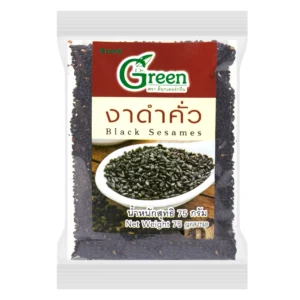 งาดําคั่ว เกรดA 75 กรัม (Roasted Black Sesames 75 g.) (ตรา ด็อกเตอร์กรีน)