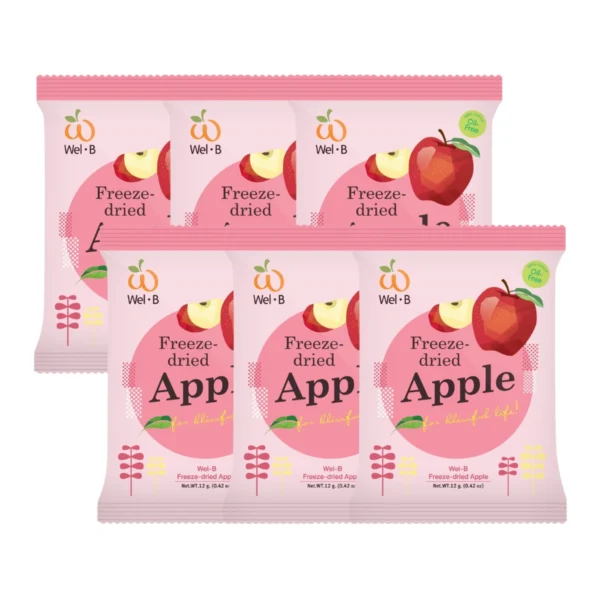 nuts-whole-grains-0068 Wel-B Freeze-dried Apple 12g. (แอปเปิลกรอบ 12g.) (แพ็ค 6 ซอง) - ขนมเพื่อสุขภาพ ผลไม้กรอบ ฟรีซดราย