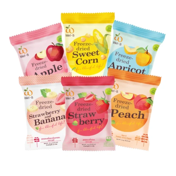 Wel-B Freeze-dried Mixed Fruit 12-16g (ผลไม้รวมกรอบคละรส 12-16 กรัม รสละ 1 ซอง > รวม 6 ซอง)